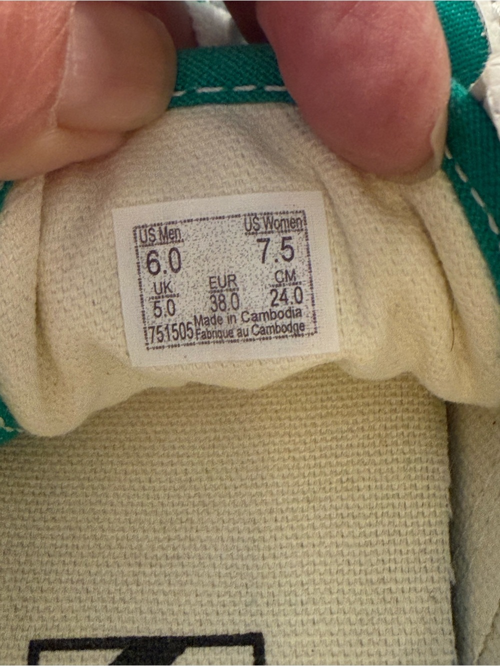 Vans Off The Wall Old Skool Pepper Green Low Top Sneakers Size 7.5 - Picture 8 of 8